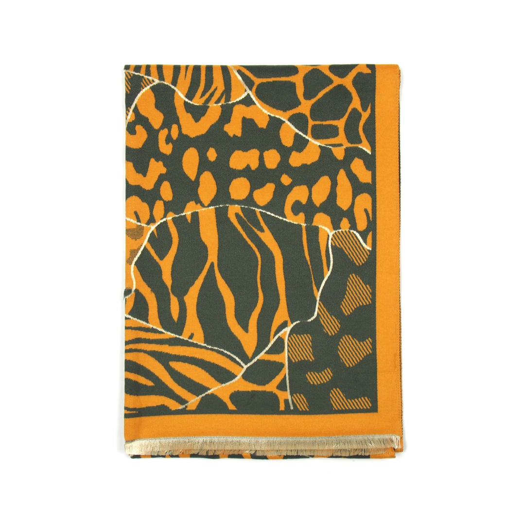 CTCP-07 Szal w zwierz�cy wz�r, gruby szal zimowy damski 190x65cm